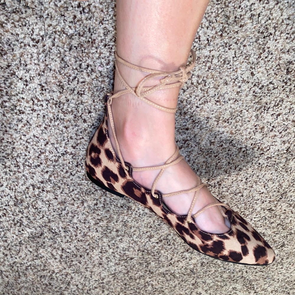 Cheetah Lace-up Flats